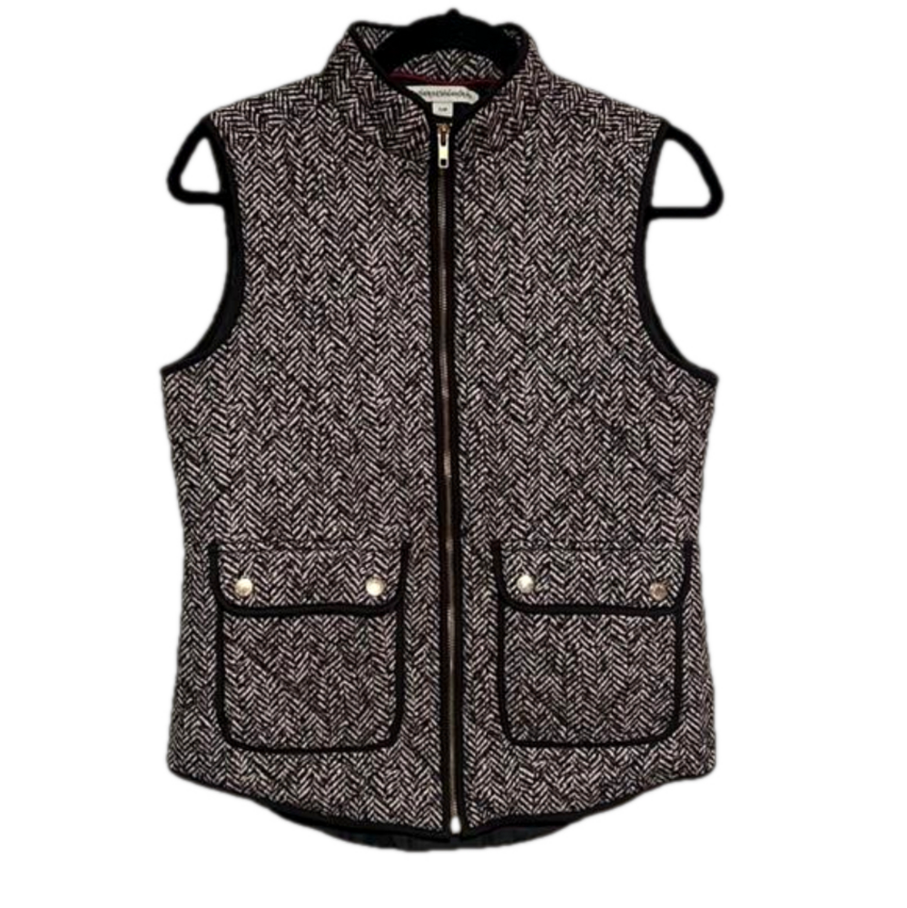 Catherine Malandrino Quilted Herringbone Vest Medium